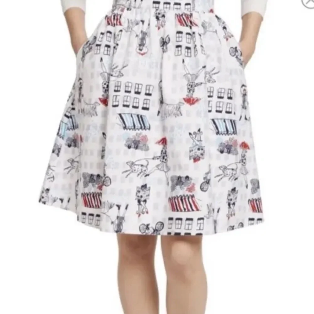 NWT ModCloth Parisian Dogs Umbrella Novelty skirt